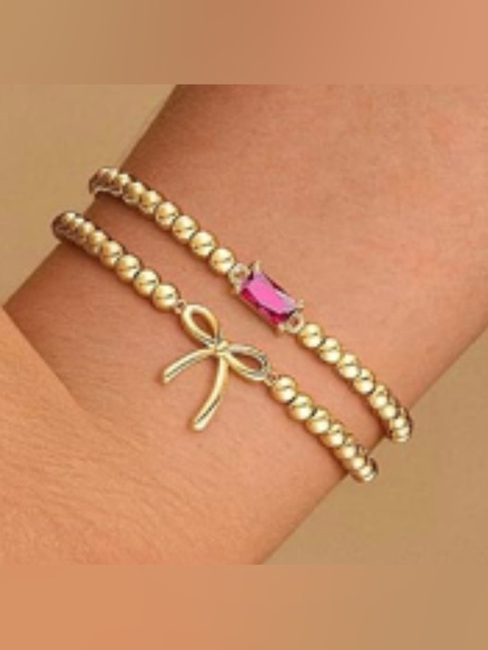 2pc October Birthstone Bracelet Set